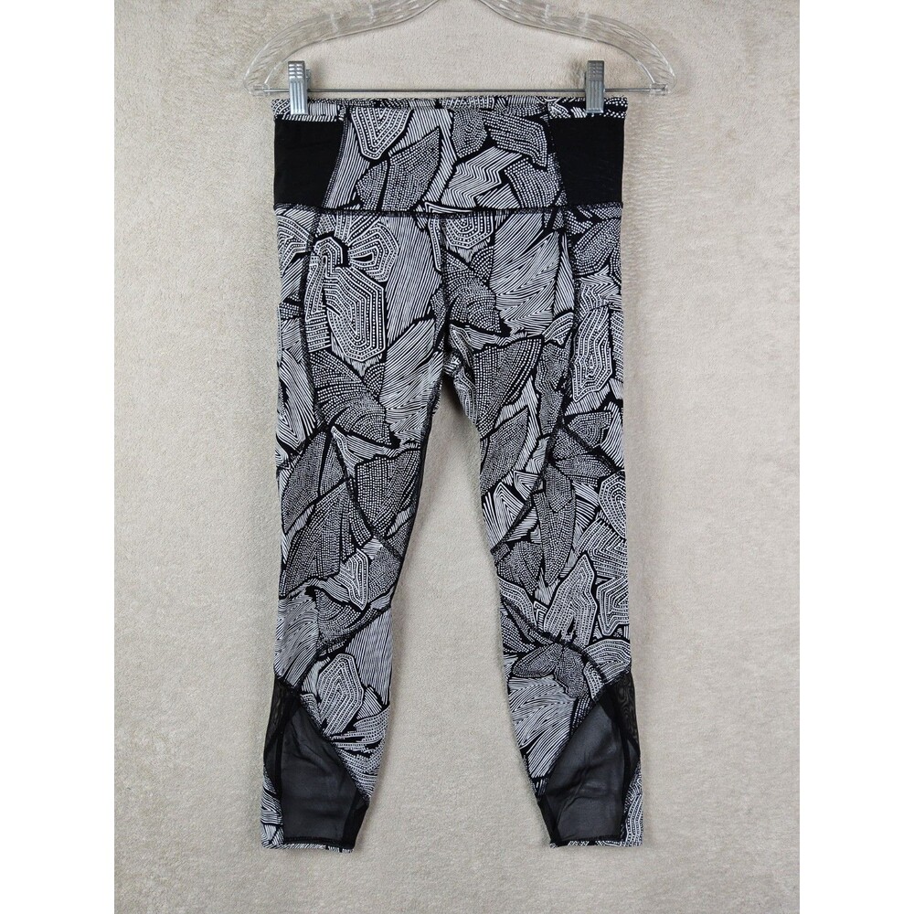 Lululemon Women’s Sheer Inset Patterned Athletic Leggings Size 6
